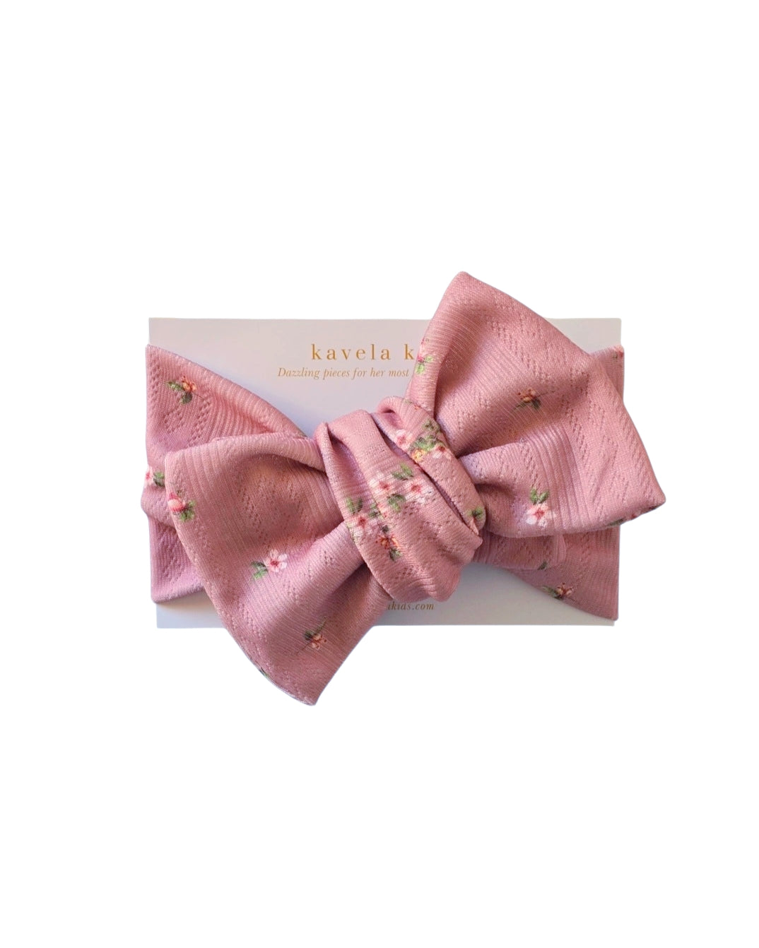 Pointelle ditsy Floral Mauve | Oversized Headband