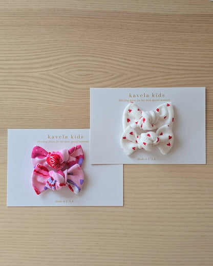 Xoxo pigguies |Knotted pigtail set bows | Nylon Headband Bow