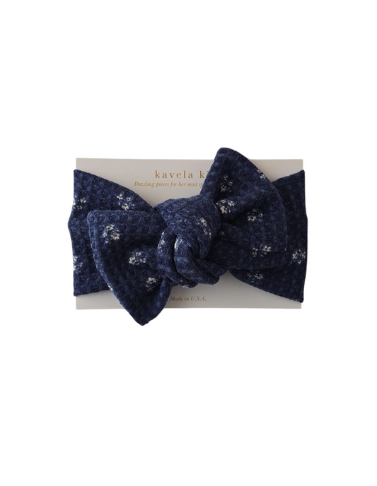 Dark Blue waffle print | Classic Headband