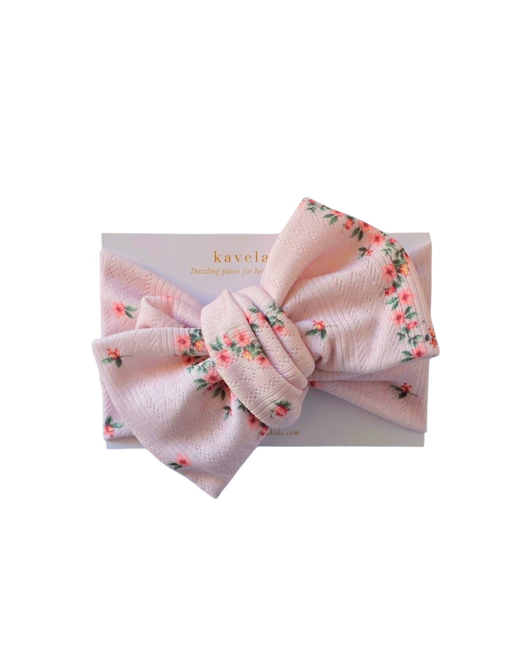 Pointelle ditsy floral Blush | Oversized Headband