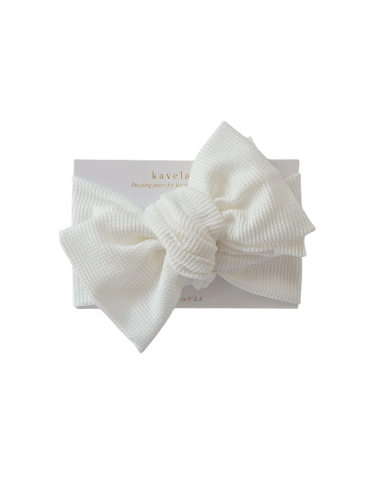 White Mini waffle| Oversized Headband