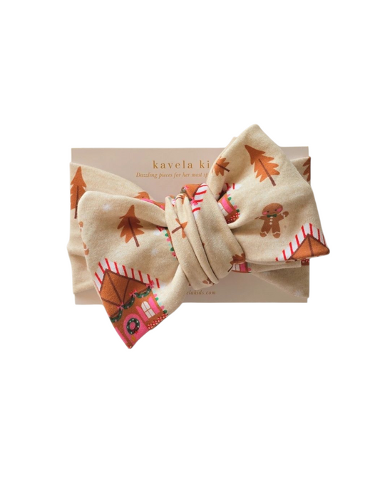 Gingerbread House| Oversized Headband Bow