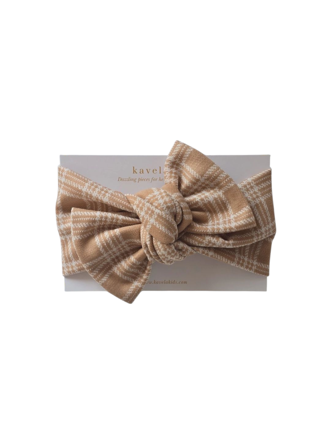 Beige plaid | Classic Headband
